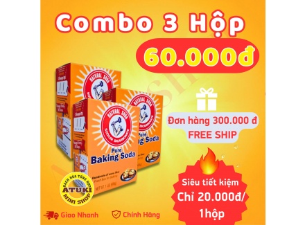 Combo 3 Hộp Baking Soda Đa Năng – Giá Tiết Kiệm Chỉ 60.000đ