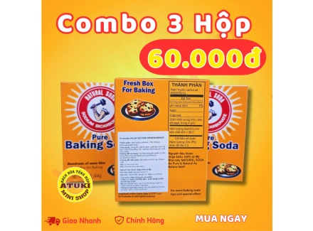 Combo 3 Hộp Baking Soda Đa Năng – Giá Tiết Kiệm Chỉ 60.000đ